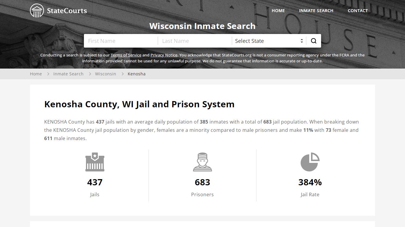 Kenosha County, WI Inmate Search - StateCourts